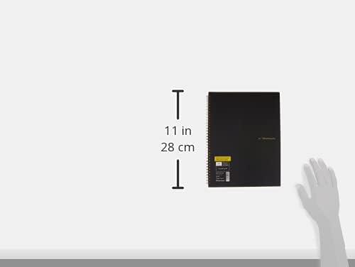 Maruman Mnemosyne Dot Grid Notebook- A4, 11.69" x 9.25", 70 Sheets / 140 Pages, 5mm Dotted Journal, Perforated Pages & Wire-Bound to Lay Flat, Black, Made in Japan