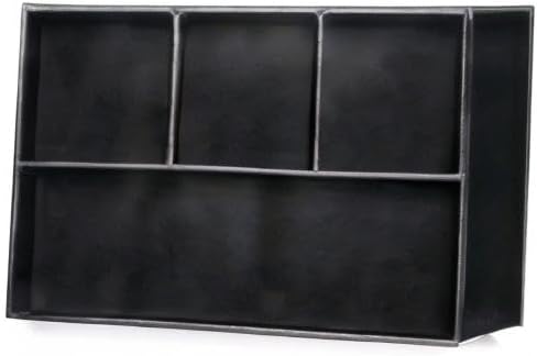BTSKY 4 slots Desk Drawer Organizer, PU Leather Drawer Storage Organizer Divider for Office Desk Supplies Value Collection and Accessories Multi-Purpose Storage Desktop Organizer Tray(Black)