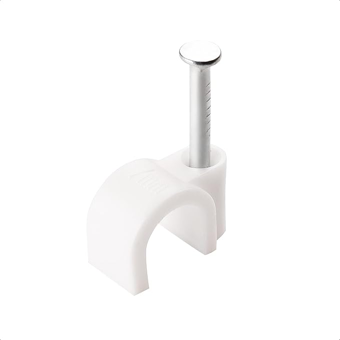Cable Matters 200-Pack Nail-in Cable Clips Cord Organizer, 7mm / 0.27 inches, Ethernet Cable Wall Clip, Wire Wall Clips, White
