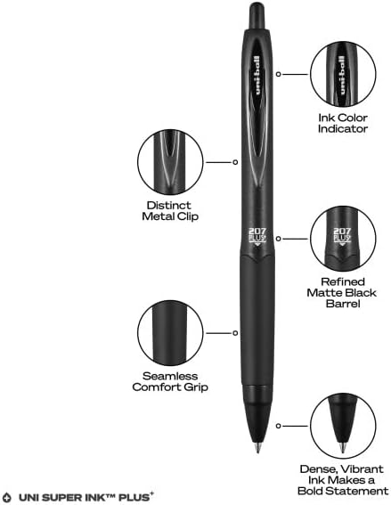 207PLUS+ Gel, 0.7MM, Black, 36pk