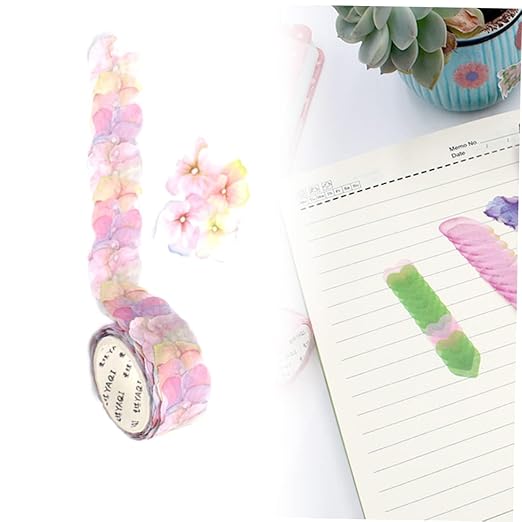 Colorful Floral Petal Washi Tape Set – Decorative Masking Tape for Scrapbooking, Journals, DIY Crafts, and School Office Supplies, Cute Flower Stickers, Adhesive Paper Tapes for Aesthetic Projects