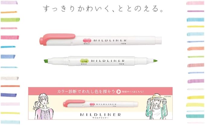 Zebra B-WKT7-MBG Highlighter, Mild Liner, Blue Green, 10 Pieces