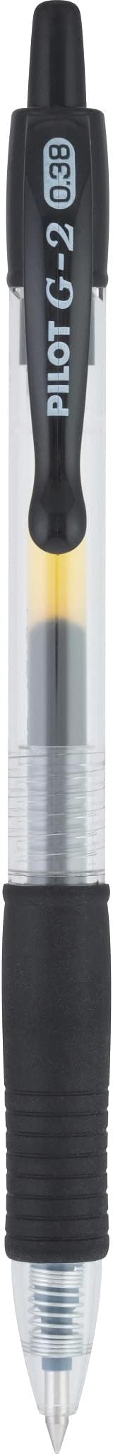 Pilot, G2 Premium Gel Roller Pens, Ultra Fine Point Gel Pens 0.38 mm, Pack of 5, Black