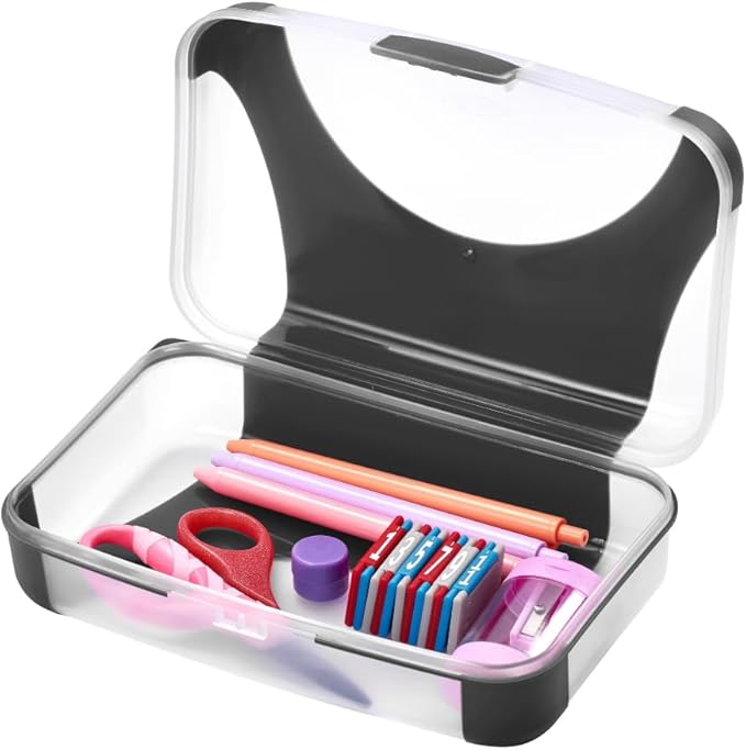 LockerMate by Bostitch Hard Pencil Case, Durable Plastic Pencil Box, Kid-Friendly Design