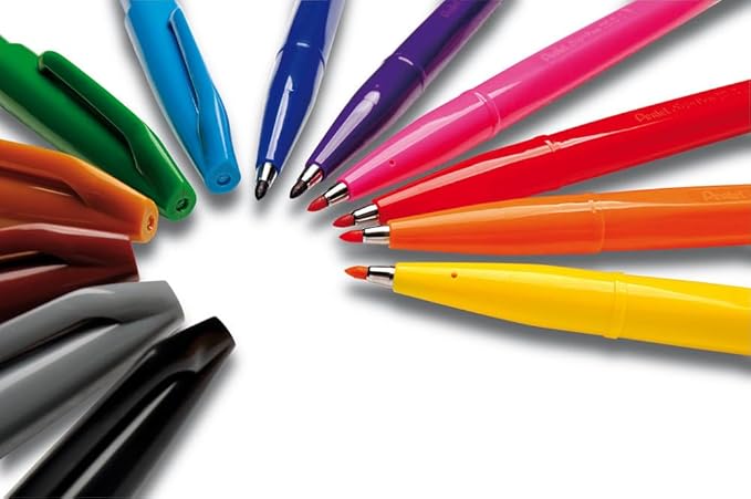 Pentel Sign Pen Fiber-Tipped Pen, Brown Ink, Box of 12 (S520-E)