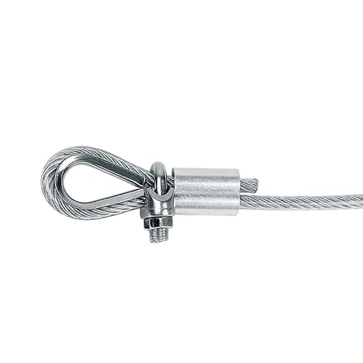 60Pcs M3 Stainless Steel Wire Rope Cable Clip clamp M3 Stainless Steel Thimble M3 Aluminum Crimping Loop Sleeve for 1/8 inch Wire Rope Cable(3 Styles, 20PCS Each)