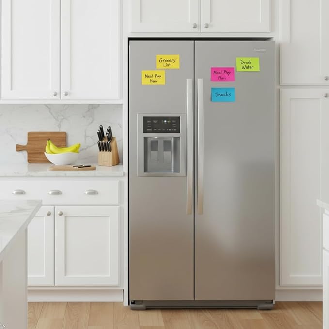 (5 Pads) Sticky Notes 3x5 in,Bright Notepads,Colorful Stickies,Super Sticking Power Memo Note Pads,Strong Adhesive,Post on Windows Doors,Office School,Recyclable,Easy to Write on,Hold Well