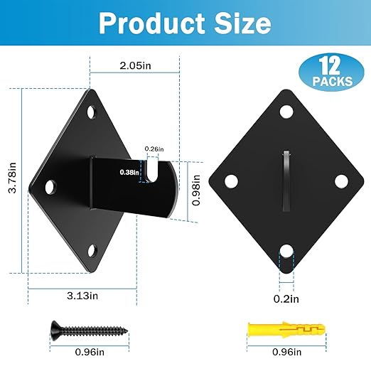 12 Pcs Gridwall Mount Brackets with Screws Metal Grid Panel Wall Mount Bracket Gridwall Brackets for Grid Panels Clothing Store Cloakroom Retail Display Wall