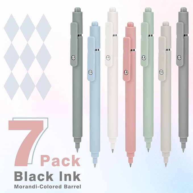 Easter Basket Stuffers for Women Teens: 7 Pcs Gel Pens 0.5mm Quick Dry Black Ink Fine Point Smooth Writing Pens Cute Office School Supplies College Essentials Nurse Teacher Appreciation Week Gifts