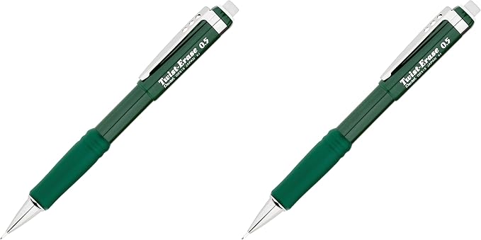 Pentel Twist Eraser III Mechanical Pencil Color: Green (QE515D) (Pack of 2)