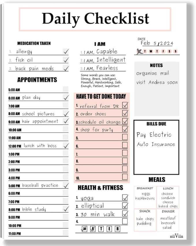 ADHD Planner for Adults & Women - 2026 Productivity Planner & Daily To Do List & Task Notepad, Neurodivergent Tools for Adults, Undated Full Focus Organization Pad with 50 Tear-Off Sheets, 8.5 x 11 Inch