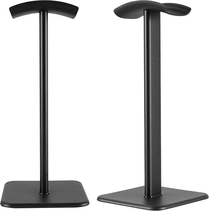 Headphone Stand, Universal Aluminum Metal Holder for AirPods Max, HyperX Cloud II, Xbox One, Turtle Beach, Sennheiser, Sony, Bose, Beats PC Gaming Headset Display & Bluetooth Headphones (Black)