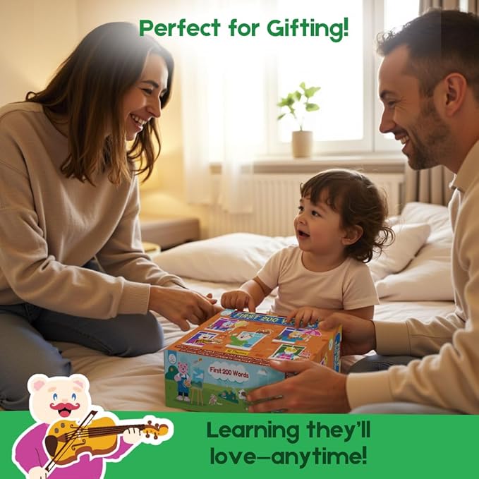 First 200 Thick Toddler Flash Cards, 1 2 3 4 Year Old,Easy to Carry, Letter, Number, Color, Animal, Baby Flash Cards Activities, Montessori Toys for Toddlers and Preschool, Toddler Learning Cards