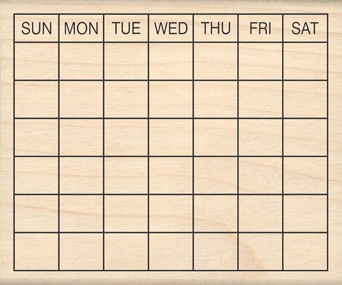 Stamps by Impression Journal, Habit Tracker, Calendar Rubber Stamp 2.25" x 2.75" 6 Row ST 1298