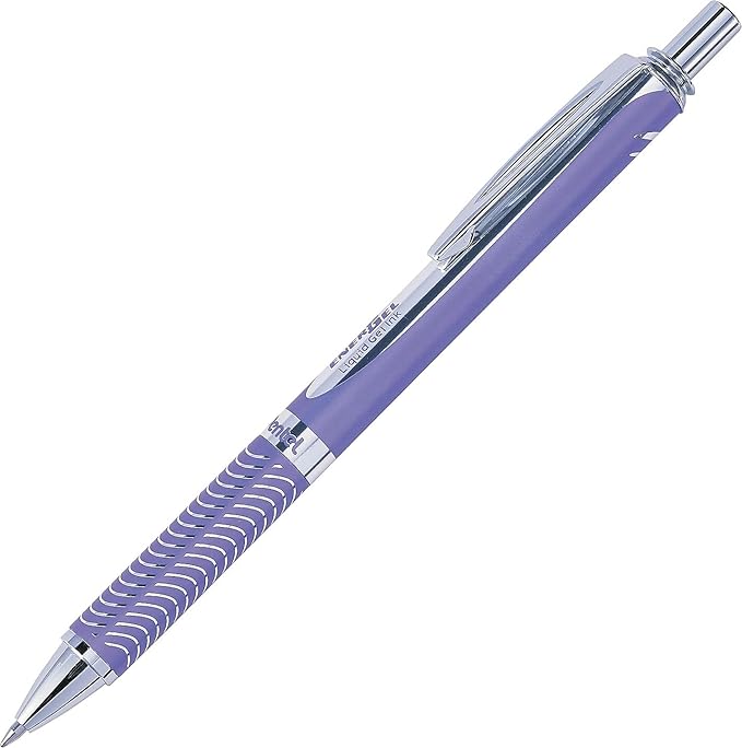 Pentel EnerGel Alloy RT Retractable Liquid Gel Pen, (0.7mm), Violet Barrel, Violet Ink, 1 Pack (BL407VBPV)