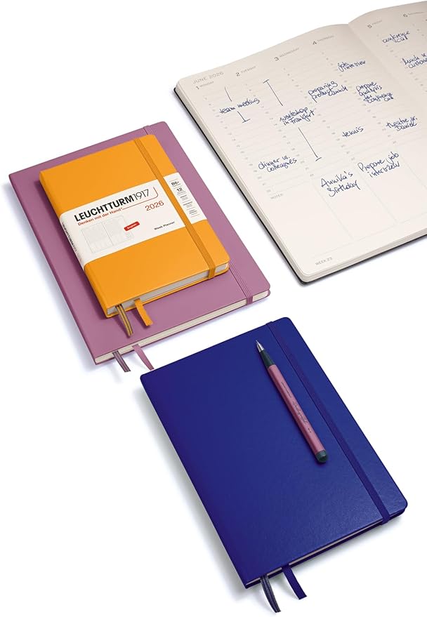LEUCHTTURM1917 - Week Planner 2026, Hardcover, Paperback (B6+), Rising Sun (Jan 1 - Dec 31, 2026)