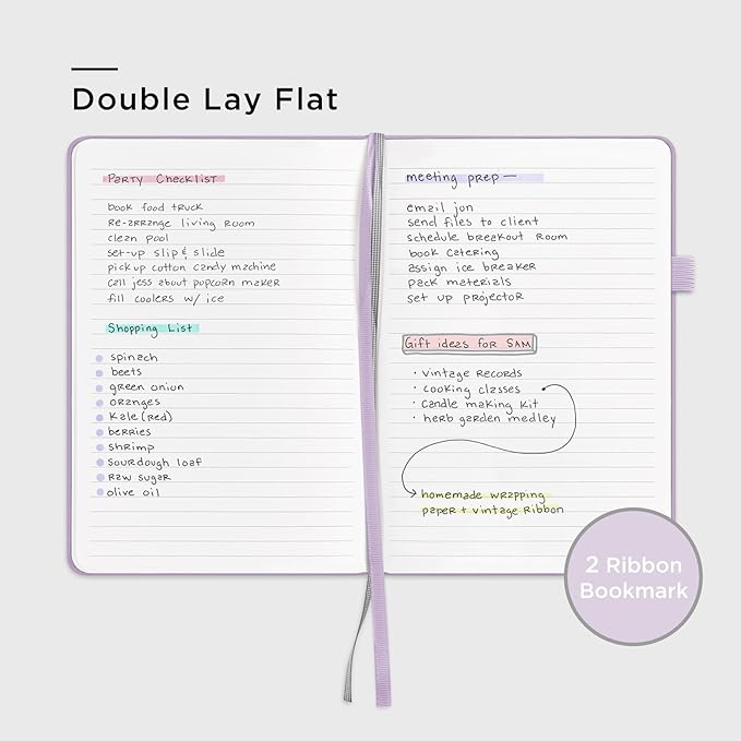 &And Per Se Lined Journal Notebook for Women&Men with Pattern, 160 Pages 100GSM Thick Paper, A5 Hardcover Journals for Writing, Valentine's Day Gift Journal for Her (Lavender)