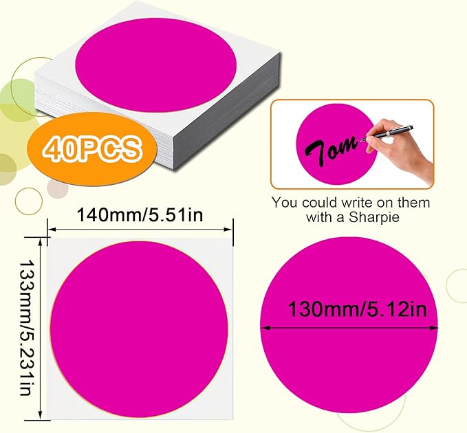 Classroom Floor Stickers Floor Marker Dots, 40Pcs Carpet Spot Markers Line Up Dots Spots, Carpet Circles Carpet Dots for Classroom Decoration Table Teacher Supplies (Pink)