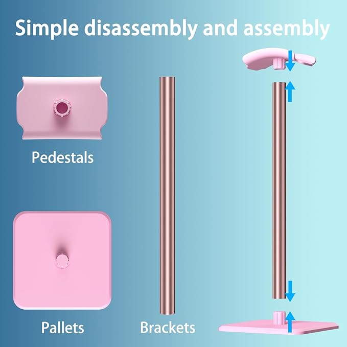 Headphone Stand - Headset Stand with Aluminum Hanger, Headphone Holder for AirPods Max, Sony, Bose, Beats and More (Pink)