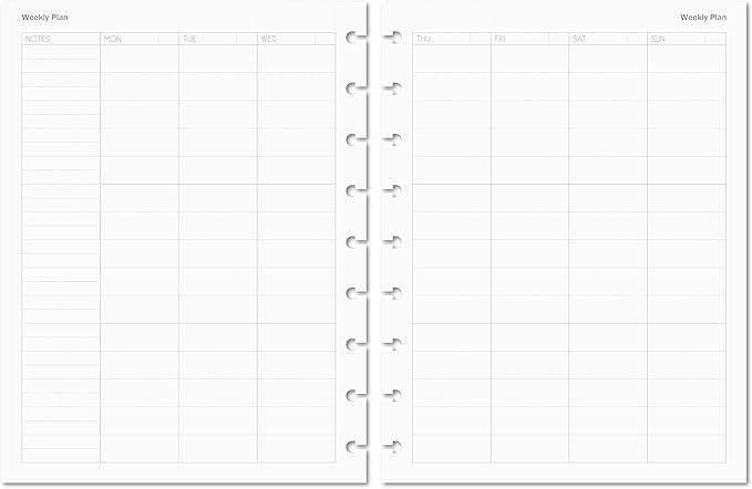Discagenda Planner Insert Refills Discbound 120gsm 80lb (Weekly Vertical, HP Classic (7 x 9.25in))