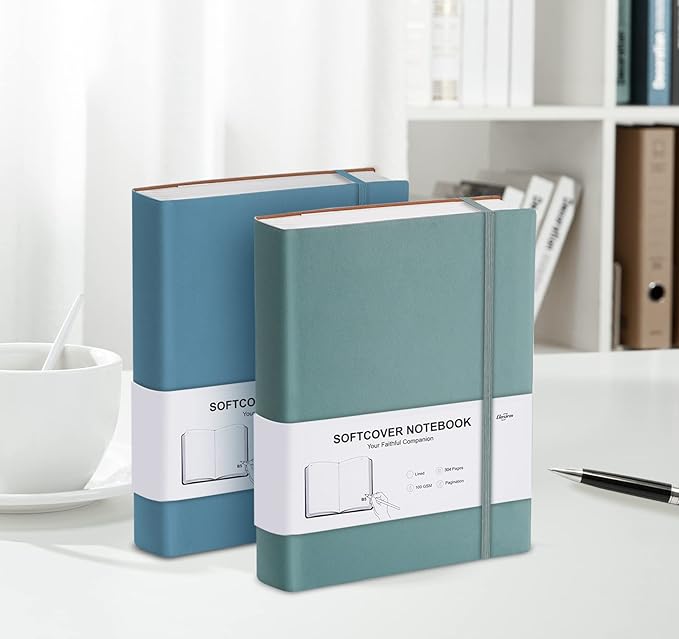 Lined Notebook Journal for Work, Large B5 College Ruled Journal for School & Writing, 304 Lined Pages Hardcover Notebook for Note Taking, 100gsm Paper Notebook for Women Men, 7.6'' X 10''- Green