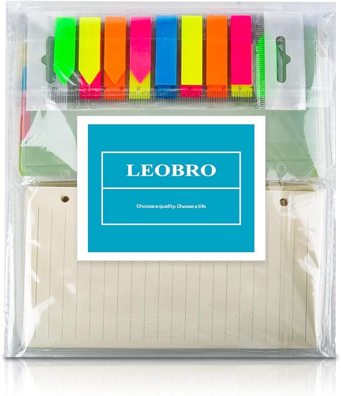 LEOBRO A6 Paper, Planner Inserts for A6 Binder, 6.73"x3.74" Lined Paper, with Binder Pockets & Dividers, for Refillable Notebook, Journal, Planner Refills