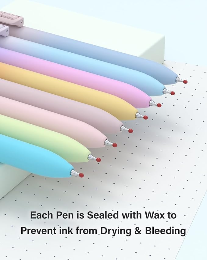inkipen- 16 Pack Pens, Gel pens Black Ink, Fine Point(0.5mm),Quick-Drying Smooth Writing,School and Office Supplies (colorful)