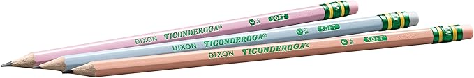Ticonderoga® Pastel Pencils, 2 Soft, Assorted Colors, Pack Of 10 Pencils