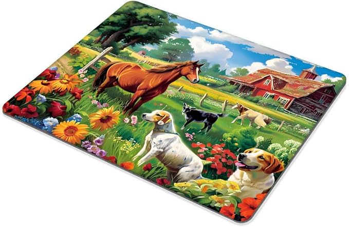 Horses and Dogs Mouse pad Customized Mousepad Non-Slip Rubber Base Mouse Pads for Computers Laptop Office Desk Accessories Mouse pad