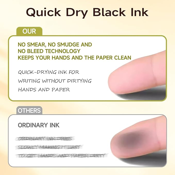 RIANCY Aesthetic pens Black Ink Pens Cream Pen Fine Point Smooth Writing Pens, High-End Series Pens for Journaling Note Taking, Cute Office School Supplies Gifts for Women Men