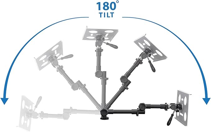 Mount-It! Car Laptop Mount, No-Drill Passenger Seat Laptop Stand for 12–15.4 Inch Laptops up to 9 lbs, Height Adjustable Full Motion Vehicle Laptop Mount