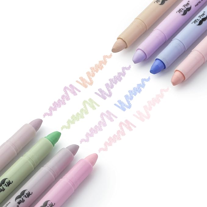 Mr. Pen- Gel highlighter, 8 Pack, Morandi Colors, Bible Highlighters Quick Dry, No Bleed, Assorted Pastel Colors, Bible Markers