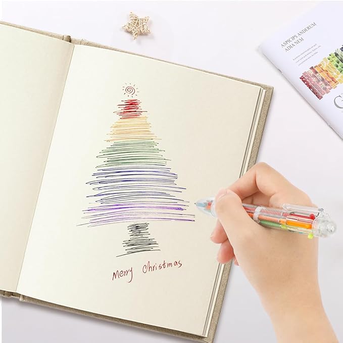 24 Pack Multicolor Pen 0.5mm 6-in-1 Ballpoint Retractable Colored Pens for School Office Supplies Birthday Party Favors for Kids Teens Student Children Gift End of Year Gifts for Students Teacher