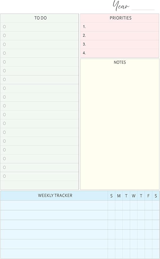 Undated Weekly Planner Inserts fits 7-Disc Mini Planners, and NOTIQ Mini Capsule (S6) (4.5 x 7 inches) Calendar Refills Weekly Calendar Inserts, Undated Weekly Planner (7 Disc Mini)