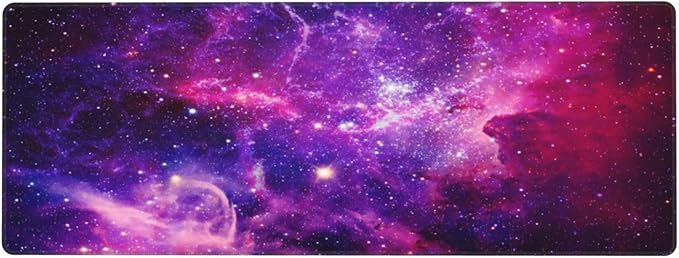 Bursting Galaxy XL Large Mouse Pad with Stitched Edges Long Non-Slip Rubber Base Mousepad Universe Outer Space Laptop Keyboard Mat Desk Pad for Office Home Desk Decor, 31.5" X 11.8"