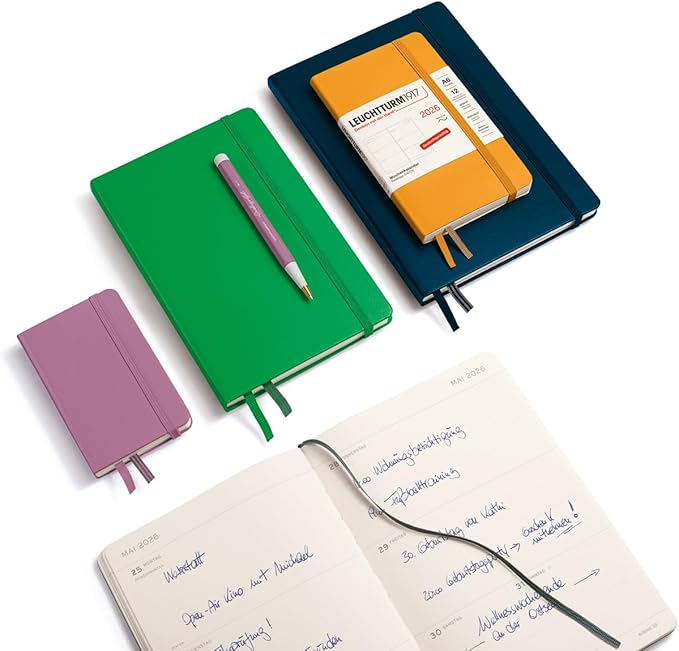 LEUCHTTURM1917 - Weekly Planner 2026, Hardcover, Mini (A7), Dusty Rose (Jan 1 - Dec 31, 2026)