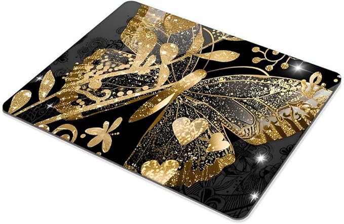Golden Butterfly Mouse pad Non-Slip Rubber Base Mouse Pads for Computers Laptop Office Desk Accessories Mouse pad