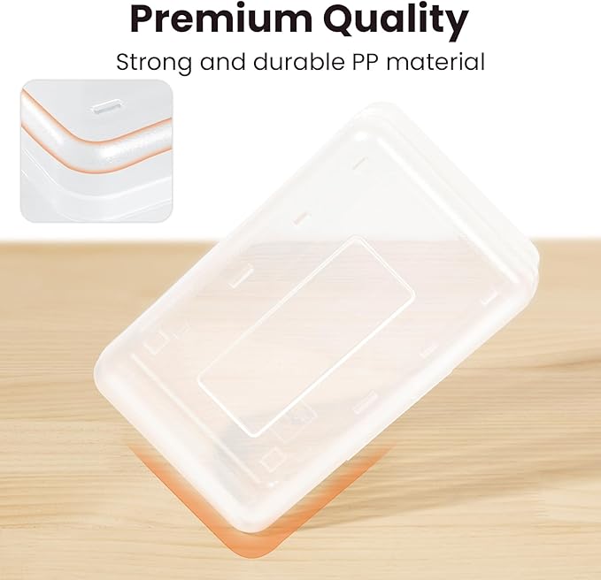 Sooez Plastic Pencil Case Box 6 Pack, Colored Large Craft Storage Bulk, Plastic Containers with Snap-tight Lids, Hobby Art School Supply Organizer, Marker Bead Pen Bins Organizer,Stackable