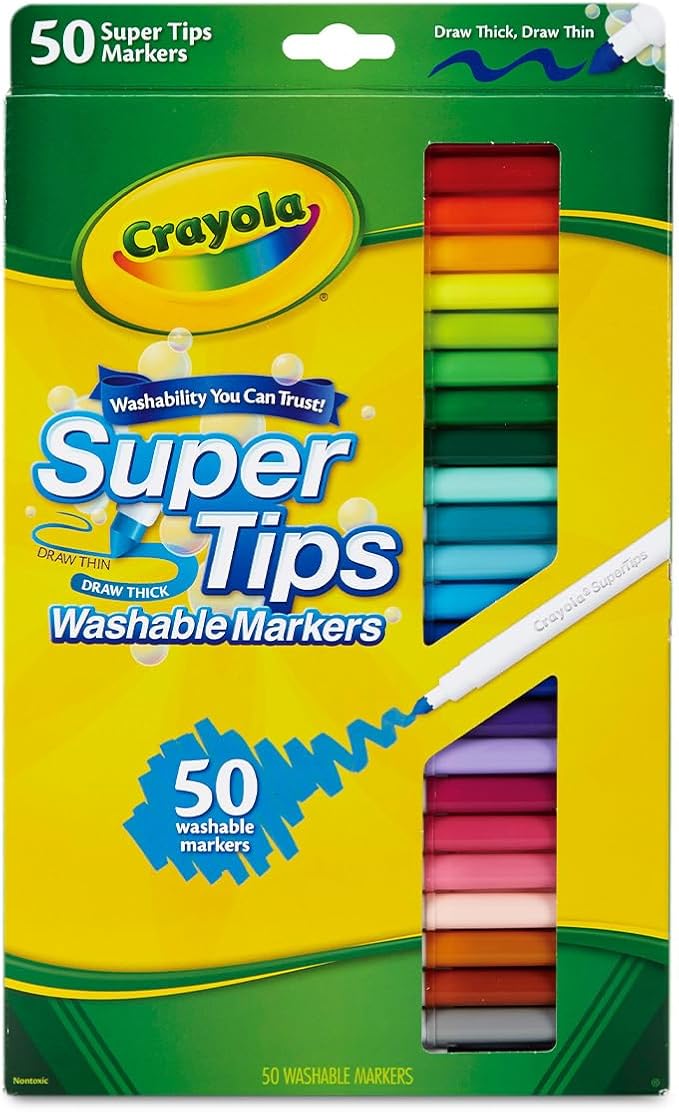 Crayola Super Tips Markers, Washable Markers, Gift, 50 Count-2 Pack