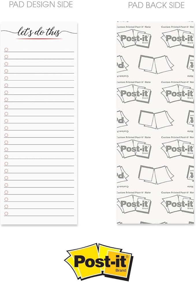 Motivational Sticky Note Checklist Assortment/Set of 3 Black and Red to Do Note Pads / 3" x 8" Empowering Task Trackers / 50 Sheets Per Pad/Made in USA