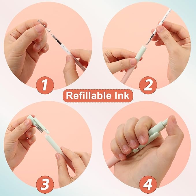 FIOVER 5pcs Gel Pens Black Ink Medium Point 0.7mm Pens Smooth Writing High-End Series Cute Ballpoint for Journaling Note Taking, Office School Supplies Gifts for Women and Men (Pack of 2)