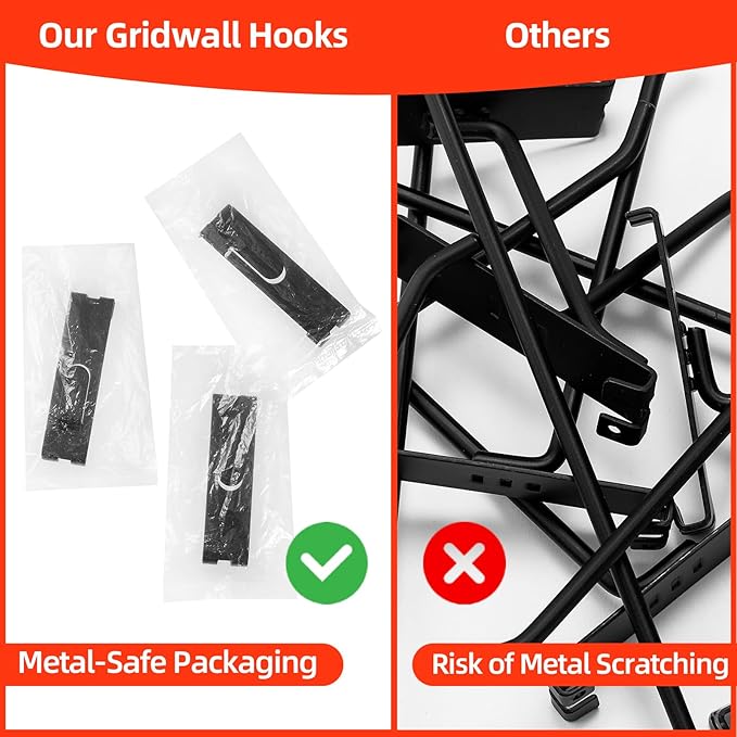20PC Gridwall Notch Hooks, Grid Wall Hooks, Gridwall Picture Hanger, Gridwall Accessories for Retail, Displaying Photogragh, Art Shows, Paintings(Black)