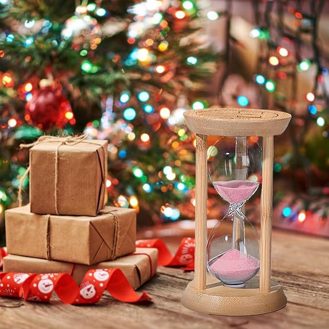 Sand Timer 3 Minute,Small Hourglass 3 Min,Wooden Frame Sandglass Timer,Sand Clock,Mini Sand Watch for Toothbrush Timer,Baking,Game,Pink