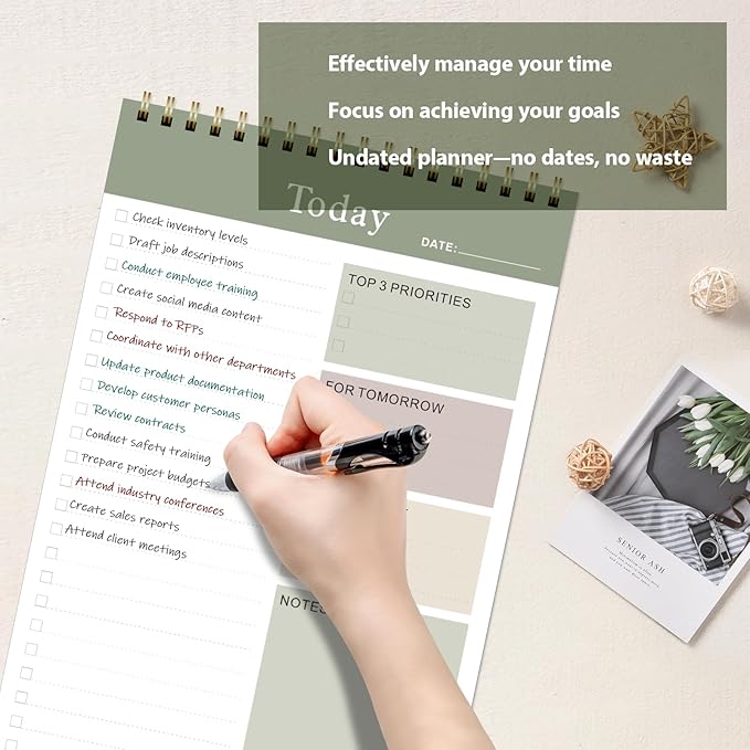 Weekly To Do List Notepad, Undated Planner with 52 Sheets (6.5''x8.9''), Desk Weekly Planner for Women & Man, Home School & Work (Pack of 2)