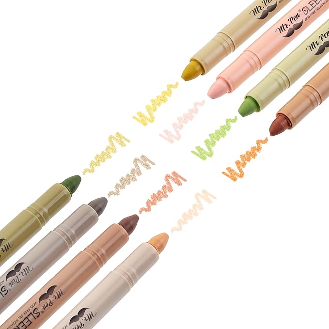 Mr. Pen- Bible Highlighters No Bleed Highlighters, Vintage Colors, 8 Pack, Gel Pen Highlighter