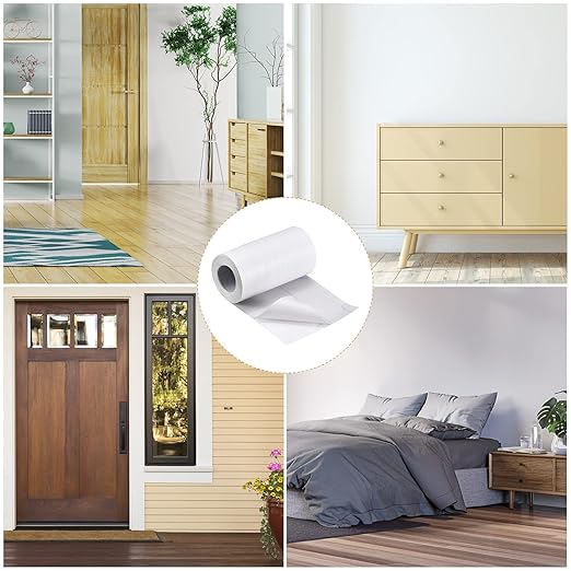 uxcell Wood Grain Tape, 4.72" x33 Ft Wall Paper Border Sticker Self-Adhesive Wood Grain Repair Patch with Scraper for Wall Corner Table Door Sofa Furniture Home Decor (White)