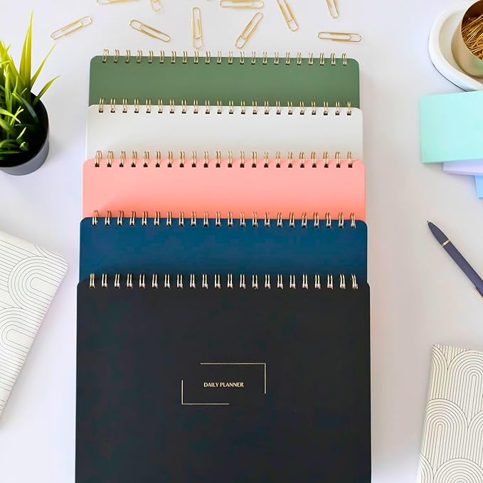 Undated Daily Planner | 8.25” x 11.75” Work To-Do Notebook | ADHD Academic Organizer | Multi-Layout | Men and Women Planner | College Supplies | Evergreen | Landscape Layout