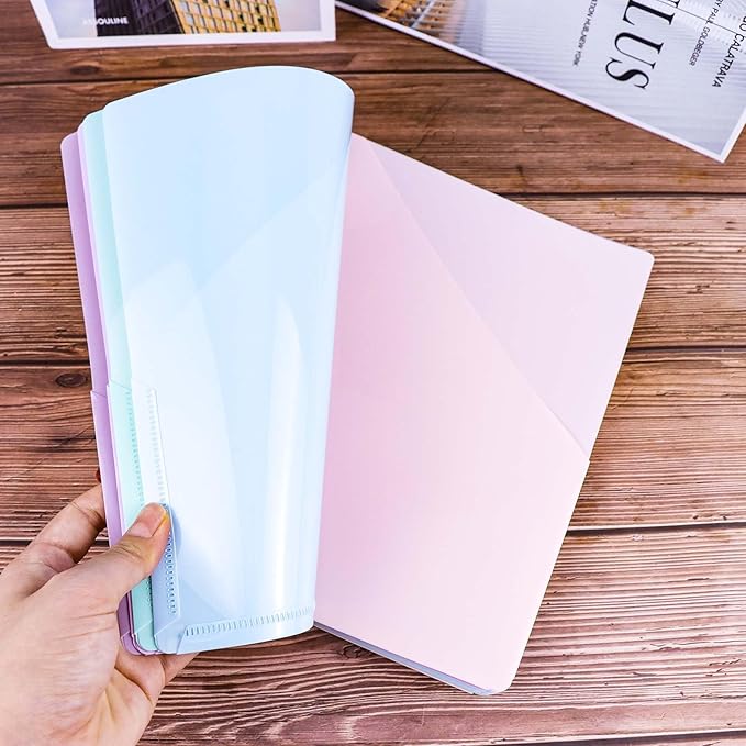 Discbound Dividers with Pockets 7x9.25'' Classic Size Discbound Notebook Divider 9 Disc Bound Planner Inserts Pocket 10pcs Plastic Index Dividers for Planner Folder Office