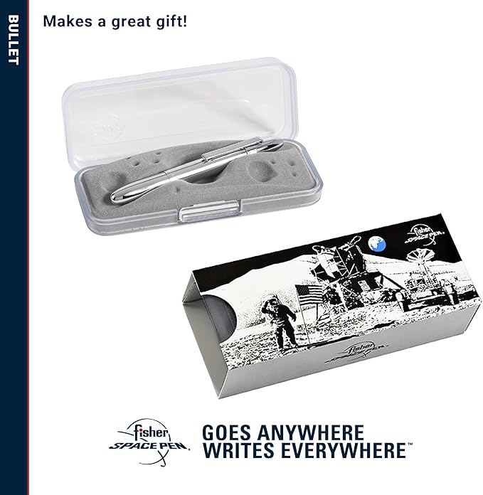 Fisher Space Bullet Space Pen with Clip, Chrome, Gift Boxed (400CL)