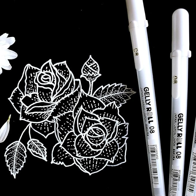 SAKURA 3-Piece Gelly Roll Blister Card Medium Point Gel Ink Pen Set, Black